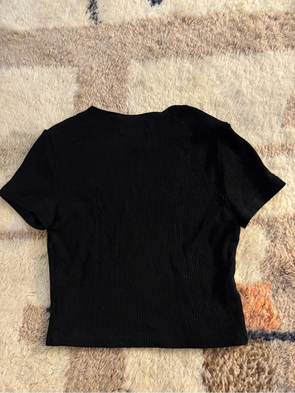 Reformation Black Cropped Ribbed Baby Tee - Picture 5 of 6